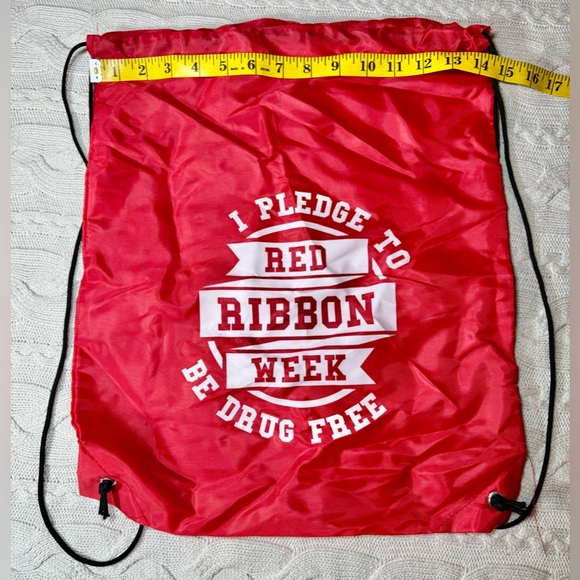 Red Ribbon Week Drawstring Bag - Picture 5 of 5